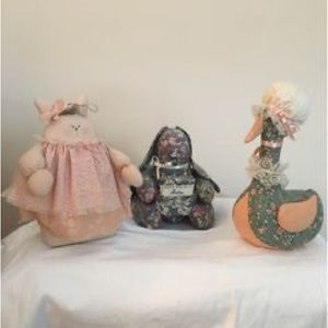 Vintage primitive plush animals